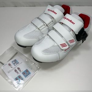 NIB Unisex Kyedoo Cycling Shoes Indoor / Outdoor Peloton Pre-Installed White 6.5